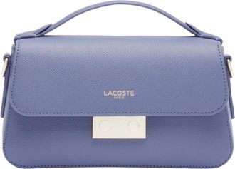 Lacoste Elysees Schoudertas Blauw Leer - Dames - Handtassen - Blauw - ONE Size - Leer - Tassen