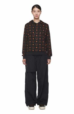 MCM Maxi Monogram Print Hoodie in Organic Cotton in Black at Nordstrom, Size Xx-Large