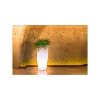 Monacis Maceta Luminosa Redonda Mod. Agave H 70 Con Led Multicolor Con Bater&iacute;a