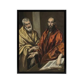 Artery8 Portrait of Saint Peter & Saint Paul El Greco Framed Canvas Wall Art | Size: W24 x H32