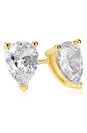 Suzy Levian Gold Plated Pear Shape CZ Stud Earrings at Nordstrom Rack