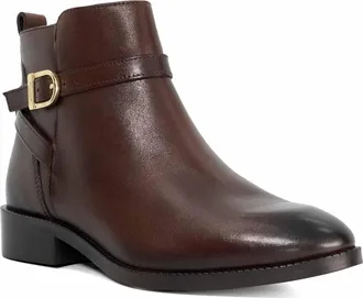 Dune London Womens Ladies Pemma - Flat Leather Ankle Boots - Brown - Size UK 3