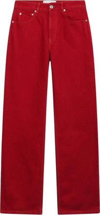 Ami Jeans met ruime pasvorm - Dames - Regular Fit Jeans - Rood - W27 - Katoen - Jeans