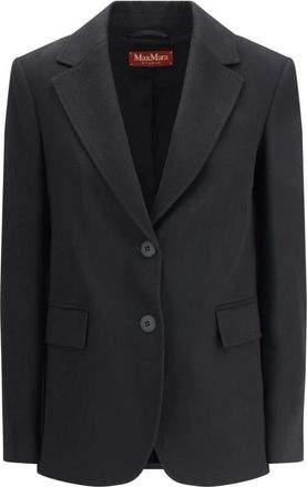 Max Mara Folgore Jacket - Dames - Blazers - Zwart - M - Wol - Jassen