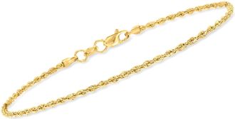 RS Pure by Ross-Simons 1.5mm 14kt Yellow Gold Twisted Rope-Chain Bracelet