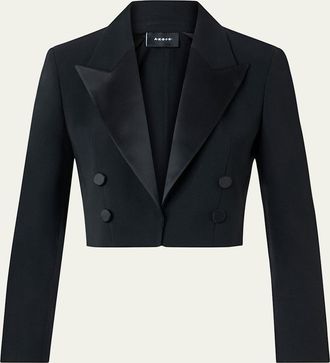 Akris Holly Double-Breasted Crop Tuxedo Jacket