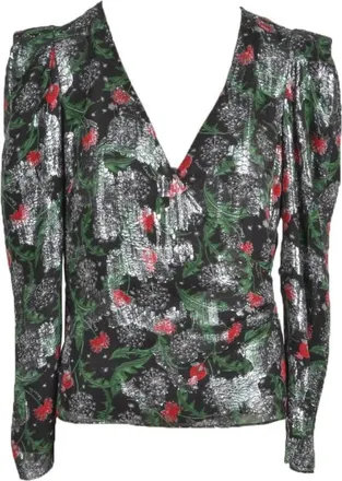 Patrizia Pepe Blouse met bloemenprint - Dames - Blouses - Veelkleurig - M - Polyester - Overhemden