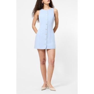 French Connection Azra Buttoned Twill Minidress in 45-Moonmist at Nordstrom, Size 10