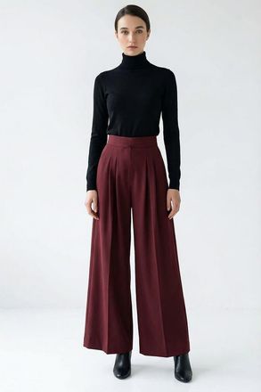 Exquise Wide Leg Back Pocketed Pants in Brick Red at Nordstrom, Size X-Large