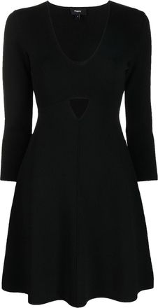 Theory cut-out mini dress - women - Viscose/Polyester - S - Black
