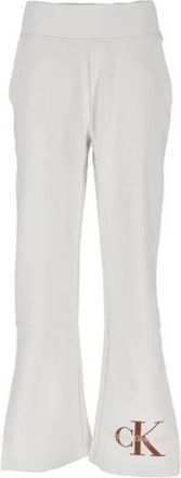 Calvin Klein Jeans Broeken, Dames, Wit, L, Premium Jogging Trainingsbroeken met Monogram