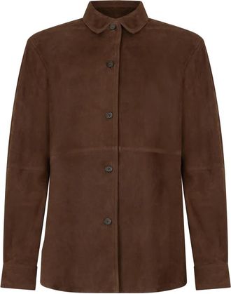 Toteme Coats - Dames - Leren en Su&egrave;de Jassen - Bruin - XS - Jassen