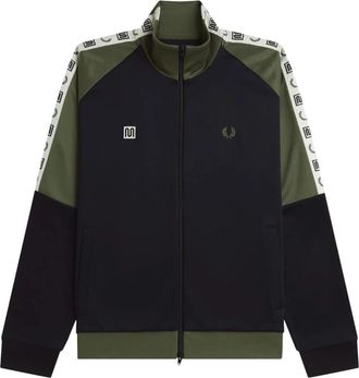 Fred Perry Taped Raglan Track Jacket - Heren - Vesten met rits - Veelkleurig - 2XL - Polyester - Hoodies & sweatvesten