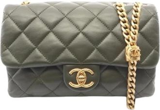 Chanel Pre-owned Vintage Schoudertas - Dames - Vintage Schoudertas - Groen - ONE Size - Leer - Vintage