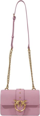 Pinko Pinko, Tassen, Dames, Paars, ONE Size, Luxe Leren Tote Tas met Magnetische Sluiting