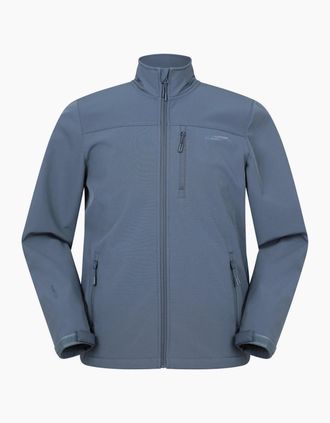 Mountain Warehouse Mens Mountain Warehouse Mens Grasmere Water Resistant Soft Shell Jacket - Blue - Size: Regular/36