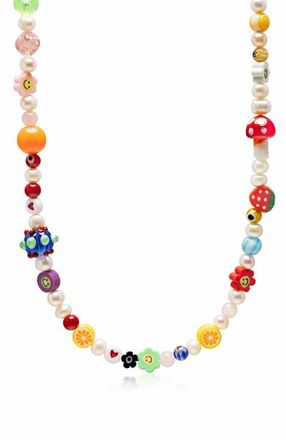 Nialaya Berry Pearl Necklace in White /Multicolor at Nordstrom