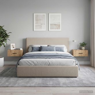 vidaXL Vidaxl Mobiletto Da Notte A Muro 2 Pz Rovere Artigianale