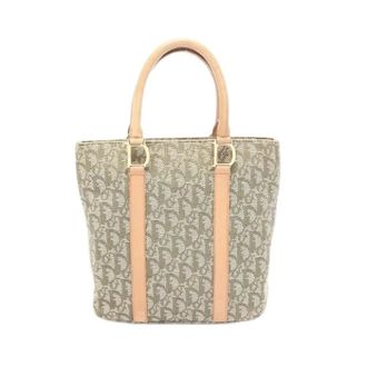 Dior Pre-owned Trotter Canvas Leather Tote Bag - Dames - Pre-owned - Groen - Maat: ONE Size Leer