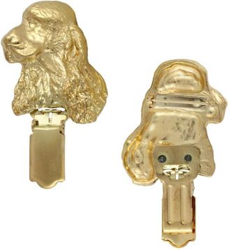 OEM Cocker Spaniel Ingl&eacute;s: Broche Con Clip, Portan&uacute;mero De Salida Ba&ntilde;ado En Oro, Elegante Insignia Para Exposici&oacute;n Canina De Art-dog