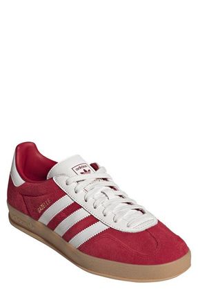 adidas Gender Inclusive Gazelle Indoor Sneaker in Victory Red/White/Gum 3 at Nordstrom, Size 7.5 Womens