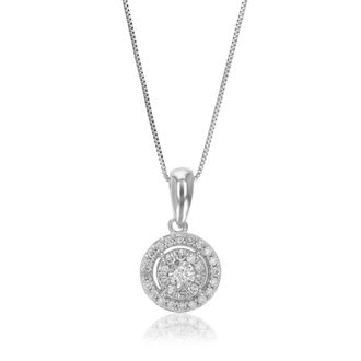Vir Jewels 1/6 cttw Lab Grown Diamond Composite Pendant Necklace in Sterling Silver with Chain For Women