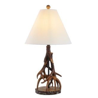 Jonathan Y Designs Cabell 26 Farmhouse Rustic Iron LED Table Lamp, Brown/White at Nordstrom