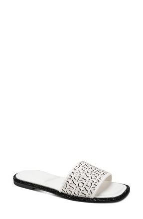 DKNY Badin Slide Sandal in Marshmallow/Black at Nordstrom, Size 7.5