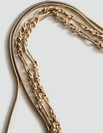 Mango Collana doppia combinata oro - Donna - Taglia unica - MANGO