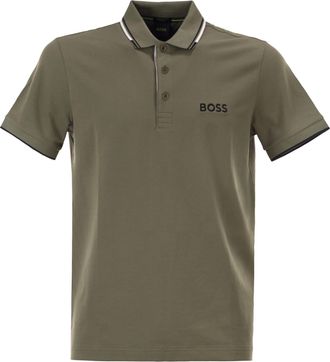 HUGO BOSS Boss Green Regular Fit Polo Shirt In Stretch Recycled Cotton And Polyester