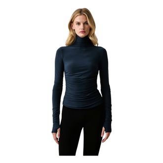 Patrizia Pepe Top in maglia a mezzo collo - - Blouses & Shirts - Donna - Blu - L
