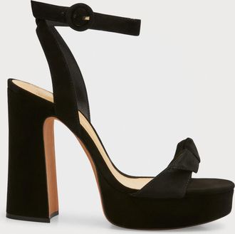 Alexandre Birman Clarita Curve Suede Platform Sandals