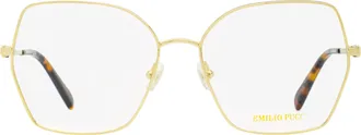 Emilio Pucci EP5213 Geometric Butterfly Eyeglasses - Gold