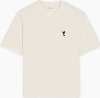 Ami Mens Mens AMI Cream Ami De Coeur Et Imprime Place Des Victoires Au Dos T-Shirt - Size: 42