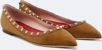 Valentino Garavani Bailarinas Rockstud de ante