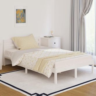 Berkfield Home Day Bed Solid Wood Pine 120x200 cm White | Size: Small Double