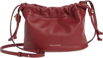 Strathberry Drawstring Leather Crossbody Bag in Oxblood at Nordstrom