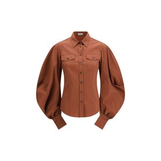 Brunello Cucinelli Brown Cotton Womens Blouse