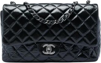 Chanel Pre-owned Quilted Patent Shoulder Bag - Dames - Vintage Schoudertas - Zwart - ONE Size - Leer - Vintage