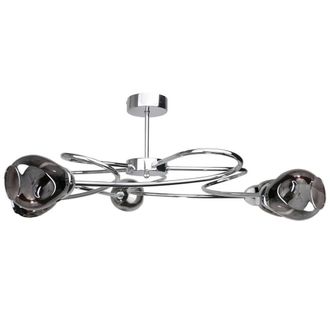 Netlighting Zahra Multi Arm Semi Flush Ceiling Light Silver 67cm 5x E27