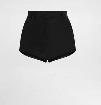 Dolce & Gabbana Wool Gabardine Shorts - Woman Pants And Shorts Black 36