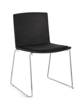 BIZZOTTO Juego de 2 sillas de comedor de acero y polipropileno negro