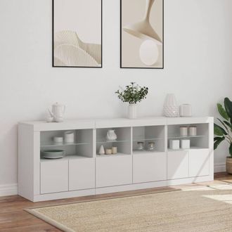 Berkfield Home Sideboard with LED Lights White 202x37x67 cm | Size: 202 x 37 x 67 cm