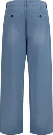Miu Miu Wide-Leg Garment-Dyed Cotton Trousers - Blue