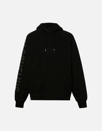 Jacquemus Mens Jacquemus Le Hoodie Typo Cotton Black - Size: 36