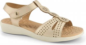 Andrea Womens T-Bar Anatomical Flat Sandal In Gold