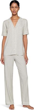 Eberjey Gisele Printed Short Sleeve Pants Pajama Womens Pajama Sets Tide Dot Ivory/Ivory : SM, Spandex/Modal
