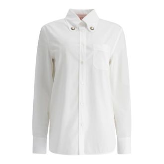 Valentino Overhemden, Dames, Wit, 2Xs, Katoen, Katoenen overhemd