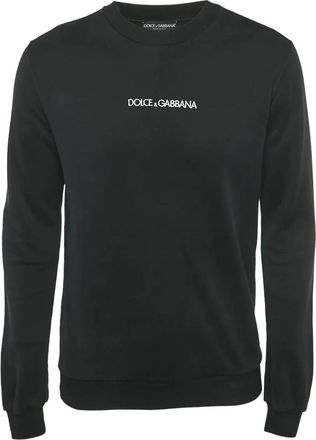 Dolce & Gabbana Felpa con logo ricamato - Nero