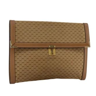 Gucci Pre-owned Canvas clutches - Dames - Pre-owned - Beige - Maat: ONE Size Leer